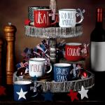 6 Pcs Mini Patriotic Coffee Mugs Set