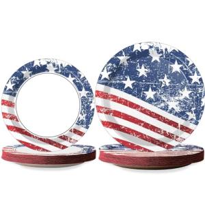 American Flag Party Plates Set - 48pcs