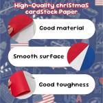 Patriotic Cardstock Pack - 30 Sheets Red, White, Blue