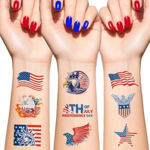 USA Flag Temporary Tattoo for Independence Day Fun