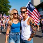 USA Flag Temporary Tattoo for Independence Day Fun