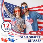 12-Pack Star-Shaped Glasses for Patriotic Celebrations