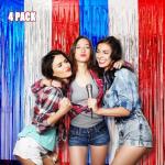 Patriotic Foil Fringe Curtains - 4 Pack