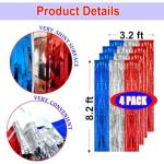 Patriotic Foil Fringe Curtains - 4 Pack