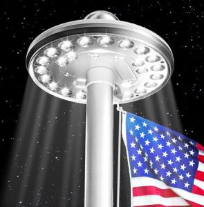 Solar Flag Pole Light - 1300 Lumens, Dusk to Dawn