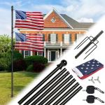 EAGLE TOP 10 Foot Flag Poles for Outside House Inground with 3x5 American Flags,Heavy Duty Stainless Steel Flag Pole in Ground with 5 Pronges Base,Inground Flag Poles for Residential Garden Yard