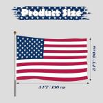 American USA Flag 5ft x 3ft, 1Pcs Large USA American Flag Double Side Polyester Material with Brass Grommets for July 4th Independence Day Veterans Day US Anniversary Party Garden Street Decorations