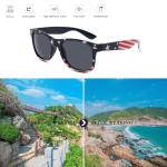 QYVEWY 2 Pack American Flag Sunglasses Bulk for Men Women Classic Patriot Independence Day Supplies (2Blue frame)