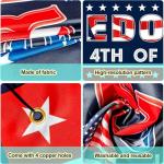 Ufocusmi 4th of July Decorations Let Freedom Ring Banner, Red White and Blue Happy 4th of July Yard Sign, Patriotic Party Decor 9.8 x 1.6 ft