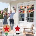 4th of July Banner Decorations, Fourth of July Patriotic Banner Decorations, Red White and Blue Decor for Independence Day, Home Party Mantel Fireplace Supplies