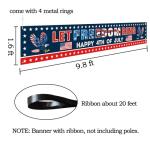 Ufocusmi 4th of July Decorations Let Freedom Ring Banner, Red White and Blue Happy 4th of July Yard Sign, Patriotic Party Decor 9.8 x 1.6 ft