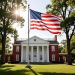 American USA Flag 5ft x 3ft, 1Pcs Large USA American Flag Double Side Polyester Material with Brass Grommets for July 4th Independence Day Veterans Day US Anniversary Party Garden Street Decorations