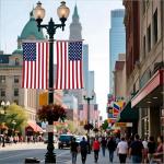 American USA Flag 5ft x 3ft, 1Pcs Large USA American Flag Double Side Polyester Material with Brass Grommets for July 4th Independence Day Veterans Day US Anniversary Party Garden Street Decorations