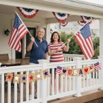 4th of July Banner Decorations, Fourth of July Patriotic Banner Decorations, Red White and Blue Decor for Independence Day, Home Party Mantel Fireplace Supplies