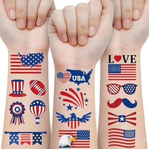 4th of July Temporary Tattoos - 90pcs Set