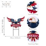 Patriotic Eagle Metal Yard Art Garden Decor