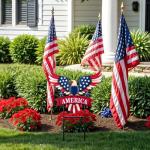 Patriotic Eagle Metal Yard Art Garden Decor