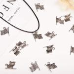 SUNNYCLUE 100Pcs American Flag Patriotic Charms - USA Independence Day Antique Silver Alloy for Jewelry Making, Christmas Tree Decor, DIY Necklace, Bracelet, Earrings Craft