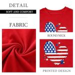 Ithalt Girls 4th of July Outfit Kids American Flag T Shirt Patriotic Long Sleeve Shirt USA T-Shirt Fourth of July Tops 5-14y(BRed,120)