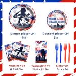Patriotic Veterans Day Tableware Set, 82 Pieces
