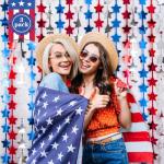 Red, White & Blue Star Tinsel Curtains - 3 Pack