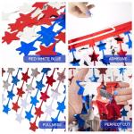Red, White & Blue Star Tinsel Curtains - 3 Pack