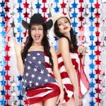 Red, White & Blue Star Tinsel Curtains - 3 Pack