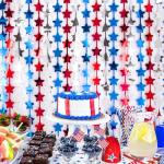Red, White & Blue Star Tinsel Curtains - 3 Pack