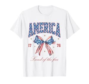 Independence Day Coquette Bow Patriotic T-Shirt