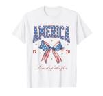 Independence Day Coquette Bow Patriotic T-Shirt
