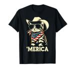 Funny Patriotic 'Merica Cat T-Shirt for Everyone