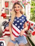 Women’s USA Flag T-Shirt for Patriotic Celebrations