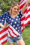 Women’s USA Flag T-Shirt for Patriotic Celebrations
