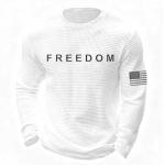 Wisgofre Freedom Shirt Turning Point USA T Shirt Long Sleeve Freedom Shirts for Men Graphic Tee White Black