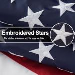 Bradford Embroidered 420D American Flag 3x5 ft Outdoor, Heavy Duty US USA Flags Thicker Nylon Material with 2 Brass Grommets, America Flag for All Weather Outside Longest Lasting
