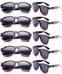 Fsmiling Bulk American Sunglasses USA Flag Sunglasses Patriotic Glasses for Adults 4th Of July-10Pack