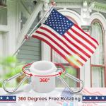Flag Poles for Outside House with American Flag 3x5 - Flag Pole Kit includes 6ft Tangle Free House Flag Pole,Embroidered US Flag,Holder Bracket,Residential Flag Pole for House,Porch,Outdoor-White