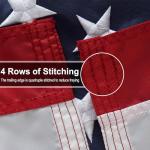 Bradford Embroidered 420D American Flag 3x5 ft Outdoor, Heavy Duty US USA Flags Thicker Nylon Material with 2 Brass Grommets, America Flag for All Weather Outside Longest Lasting