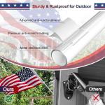 Flag Poles for Outside House with American Flag 3x5 - Flag Pole Kit includes 6ft Tangle Free House Flag Pole,Embroidered US Flag,Holder Bracket,Residential Flag Pole for House,Porch,Outdoor-White