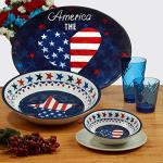 Certified International Stars & Stripes 12 Piece Melamine Dinnerware Set, Service For 4