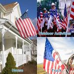 Flag Poles for Outside House with American Flag 3x5 - Flag Pole Kit includes 6ft Tangle Free House Flag Pole,Embroidered US Flag,Holder Bracket,Residential Flag Pole for House,Porch,Outdoor-White