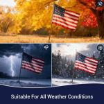 Pole Sleeve American Flag 4x6 FT for Outside US Flag 100% Made in USA, Heavy-duty Polyester, Top-Tier One-Piece, Hand-Stitched Canvas Stars, Water-Repellent & Rip-Resistant, Withstands Strong Winds