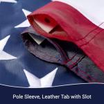 Pole Sleeve American Flag 4x6 FT for Outside US Flag 100% Made in USA, Heavy-duty Polyester, Top-Tier One-Piece, Hand-Stitched Canvas Stars, Water-Repellent & Rip-Resistant, Withstands Strong Winds