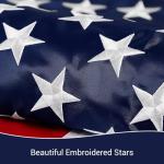 Pole Sleeve American Flag 4x6 FT for Outside US Flag 100% Made in USA, Heavy-duty Polyester, Top-Tier One-Piece, Hand-Stitched Canvas Stars, Water-Repellent & Rip-Resistant, Withstands Strong Winds