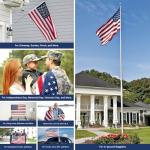 Pole Sleeve American Flag 4x6 FT for Outside US Flag 100% Made in USA, Heavy-duty Polyester, Top-Tier One-Piece, Hand-Stitched Canvas Stars, Water-Repellent & Rip-Resistant, Withstands Strong Winds