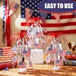 Briwooody 4 Sets American Flag Mini Cascade Table Centerpiece Party Accessory Metallic Foil Spray Centerpieces for Table Supplies Home Decorations