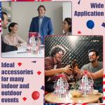 Briwooody 4 Sets American Flag Mini Cascade Table Centerpiece Party Accessory Metallic Foil Spray Centerpieces for Table Supplies Home Decorations