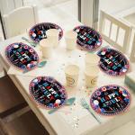 50 Count 4th of July Patriotic Party Oval Plates, Large 11in Independence Day Party Platters Tableware Supplies for Fourth of July American Flag Disposable Dinnerware Table Decorations, Serve 50