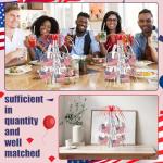 Briwooody 4 Sets American Flag Mini Cascade Table Centerpiece Party Accessory Metallic Foil Spray Centerpieces for Table Supplies Home Decorations