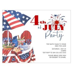 Personalized Fourth of July Picnic Invitation